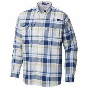 Columbia PFG Super Bahama™ Långärmad Tröja Herr MörkGrå/Vita (EDTCO7586)